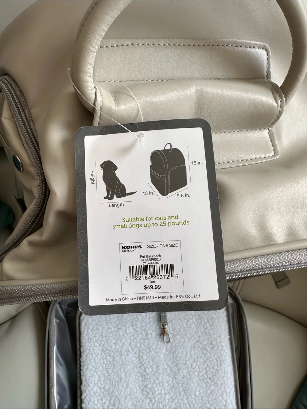 NWT Friends Forever Pet Backpack Carrier | Cat & Small Dog | Sherpa Liner